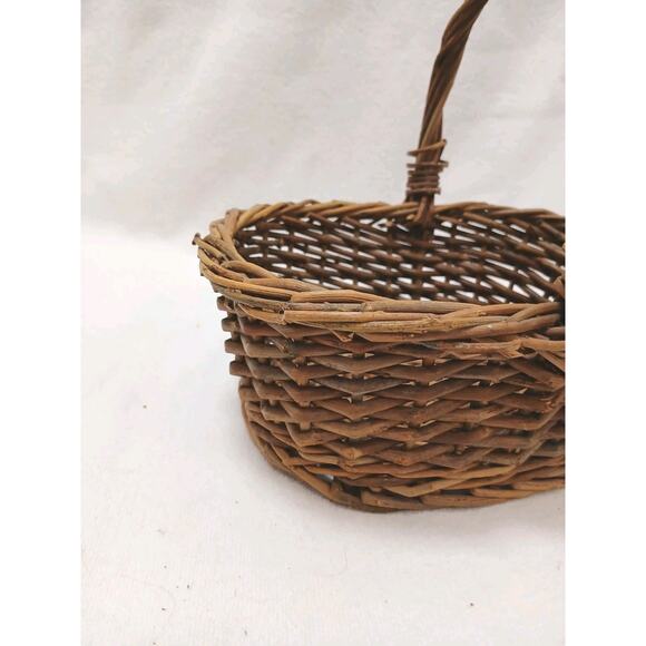 Antique Primitive Grapevine Twig Branches Basket Woven Berry Picking Holiday Old - Picture 4 of 14